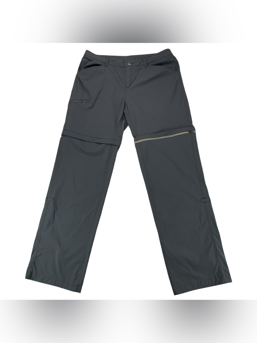 Patagonia Women 12 Gray Convertible Hiking Pants Zip‎ Off Shorts Stretch Outdoor
